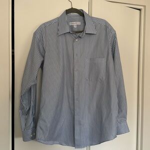 Blue striped button down men’s shirt